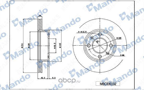ТОРМОЗНОЙ ДИСК (Mando). Артикул mbc030132