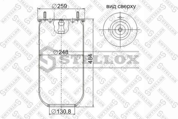 Пневмоподушка (пневморессора) Stellox для Volvo  FH12 1993-2002. Артикул 90-47180-SX