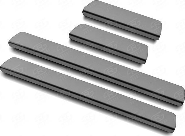 Накладки RusStal на пороги (лист нерж. шлифованный) для Hyundai Solaris II 2017-2026. Артикул HYSOL17-02