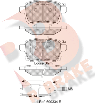 Тормозные колодки R Brake. Артикул RB2170-203