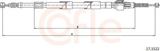 Трос ручника (тросик ручного тормоза) Cofle. Артикул 17.1522