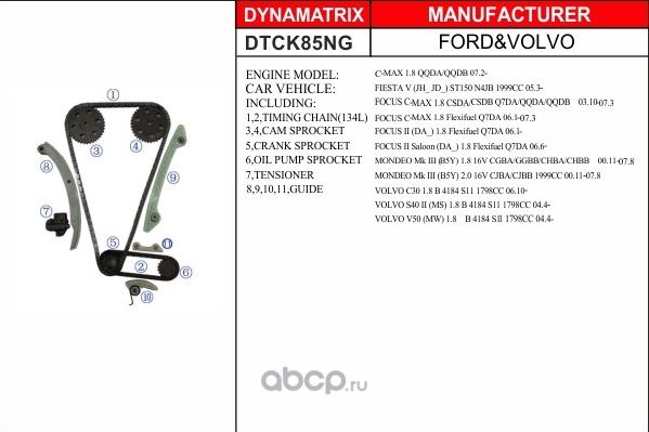 Комплект цепи грм (Dynamatrix-Korea) Dynamatrix-Korea. Артикул DTCK85NG