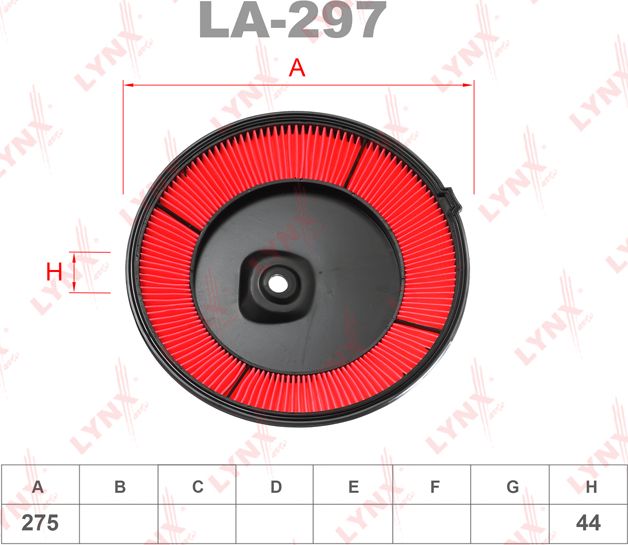 Воздушный фильтр LYNXauto. Артикул LA-297