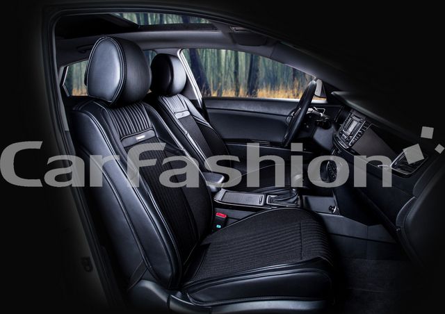 Накидки универсальные CarFashion Arcenal на передние сидения авто, цвет Черный/Черный. Артикул 21461