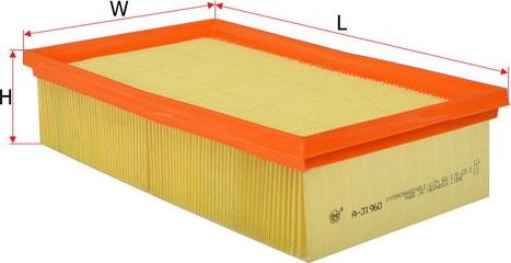 Воздушный фильтр Sakura для Audi S3 III (8V) 2012-2026. Артикул A-31960