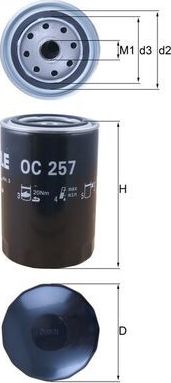 Масляный фильтр Mahle-Knecht. Артикул OC 257