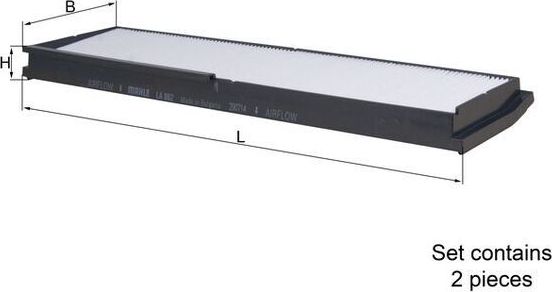 Салонный фильтр Mahle для Mercedes-Benz W124, A124 1992-1993. Артикул LA 862/S