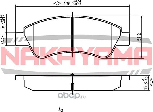 Колодки тормозные (Nakayama). Артикул HP8202NY