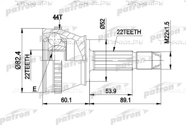 Шрус наружный (граната) Patron. Артикул PCV1232