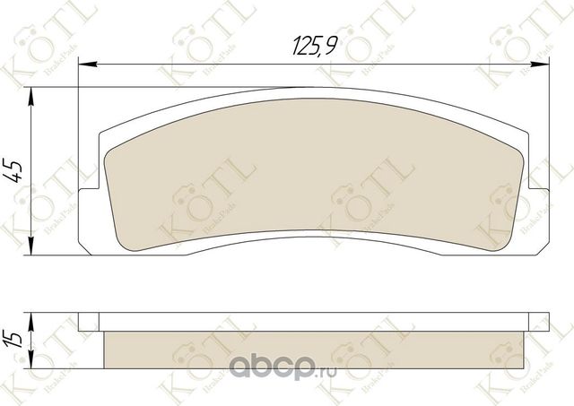 Колодки тормозные дисковые передние к-т CHEVROLET NIVA  NADESCHDA  NIVA (Kotl) Kotl. Артикул 265kt
