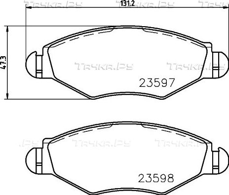 Тормозные колодки Mintex передние для Citroen Xsara 1997-2005. Артикул MDB2131