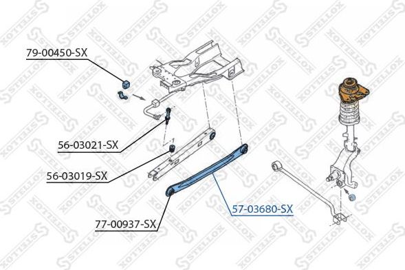 Поперечный рычаг задней подвески Stellox правый/левый для Ford Mondeo II 1996-2000. Артикул 57-03680-SX