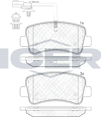 Тормозные колодки Icer. Артикул 142001