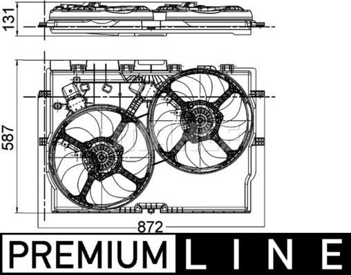 Вентилятор радиатора двигателя Mahle Premium для Citroen Jumper II 2006-2024. Артикул CFF 228 000P