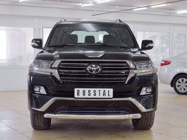 Защита RusStal переднего бампера d76 дуга для Toyota Land Cruiser 200 2015-2021. Артикул TLCZ-002555