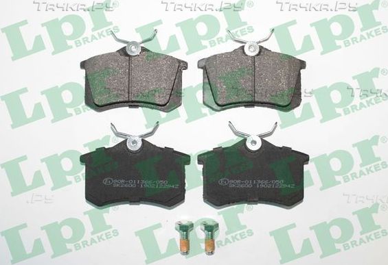 Тормозные колодки LPR задние для Volkswagen Passat B2 1984-1988. Артикул 05P294