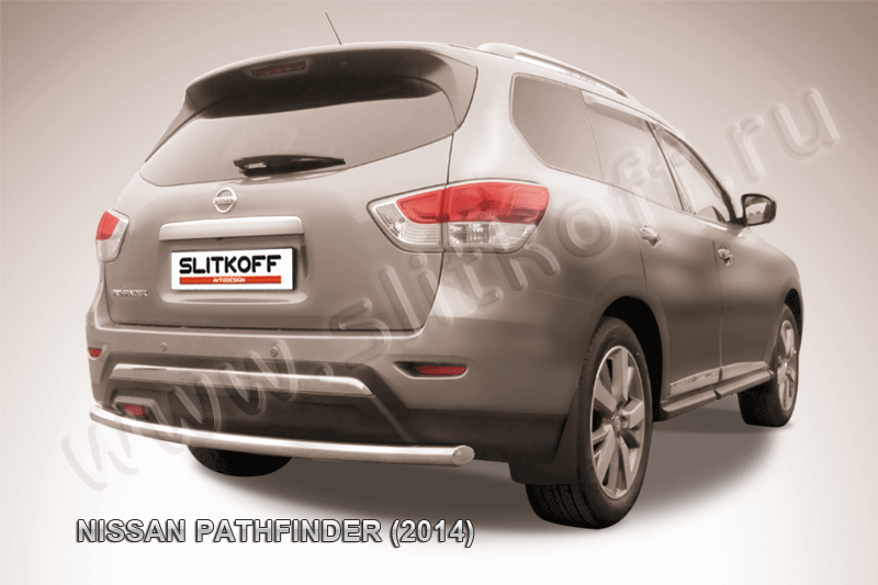 Защита Slitkoff заднего бампера d57 для Nissan Pathfinder R52 2014-2026. Артикул NIP14-013