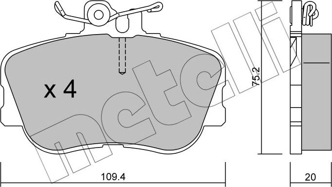 Тормозные колодки Metelli. Артикул 22-0158-0