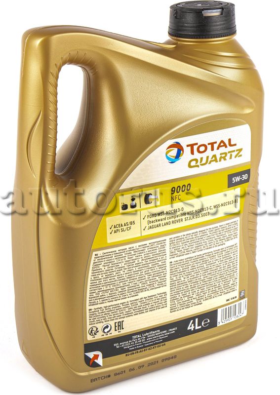 Масло моторное Total Quartz 9000 Future NFC 5W30 синтетическое 4 л. Артикул 183450