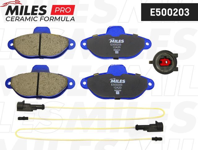 Тормозные колодки Miles (Керамика) передние для Fiat 500 II 2007-2026. Артикул E500203
