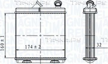 Радиатор отопителя (печки) Magneti Marelli для Opel Senator B 1987-1993. Артикул 350218465000