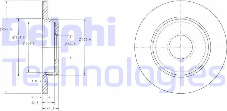 Тормозной диск Delphi. Артикул BG3673