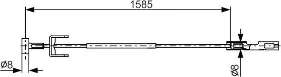 Трос ручника (тросик ручного тормоза) Bosch. Артикул 1 987 482 145