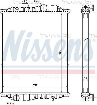 Радиатор охлаждения двигателя Nissens для MAN NG 1992-2026. Артикул 696090