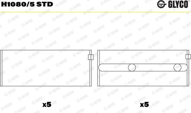 Вкладыши коренные Glyco для Volvo 460 1988-1996. Артикул H1080/5 STD