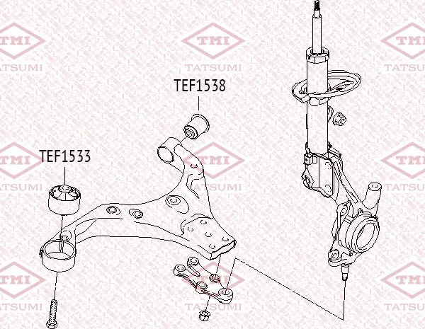 Сайлентблок рычага подвески (Tatsumi). Артикул TEF1538