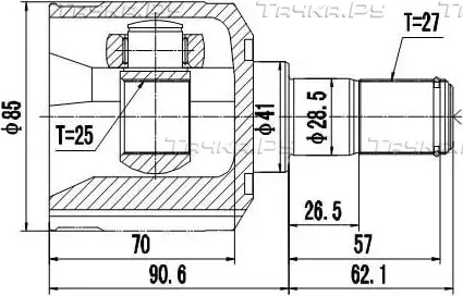 Зикмар_шрус внутренний (Zikmar). Артикул Z87800R