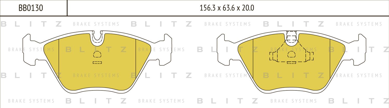 Колодки тормозные BMW 3 (E36) / 5 (E34) / 7 (E32) 86- перед. (Blitz). Артикул BB0130