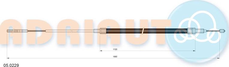 Трос ручника (тросик ручного тормоза) Adriauto. Артикул 05.0229