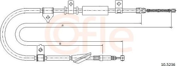Трос ручника (тросик ручного тормоза) Cofle. Артикул 92.10.5236