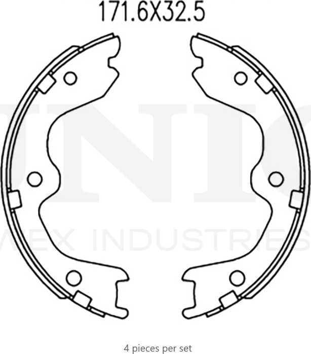 Колодки тормозные барабанные, комплект (Unio). Артикул BRP-10046
