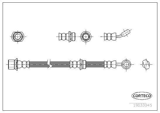 Тормозной шланг Corteco задний правый для Subaru Impreza II 2000-2007. Артикул 19033045