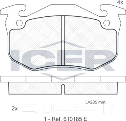 Тормозные колодки Icer. Артикул 180723