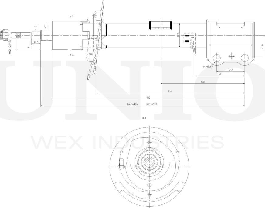 Амортизатор подвески (Unio). Артикул SAB-10381