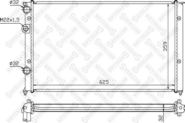 Радиатор охлаждения двигателя Stellox. Артикул 10-26424-SX