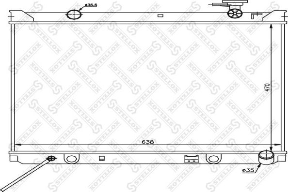 Радиатор охлаждения двигателя Stellox для Kia Sorento I 2006-2011. Артикул 10-26504-SX