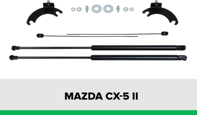 Амортизаторы (упоры) капота Pneumatic для Mazda CX-5 II 2017-2024. Артикул KU-MZ-CX05-02