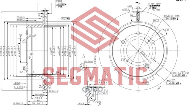 ДИСК ТОРМОЗНОЙ (Segmatic). Артикул SBD30093362