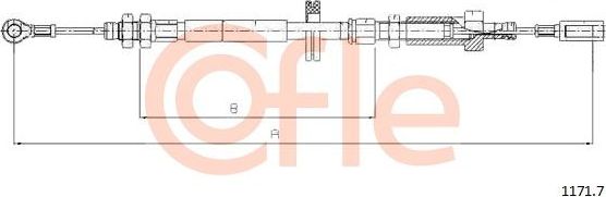 Трос ручника (тросик ручного тормоза) Cofle. Артикул 92.1171.7