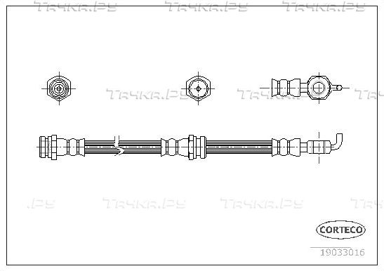Тормозной шланг Corteco задний для Mazda Xedos 6 1992-1999. Артикул 19033016