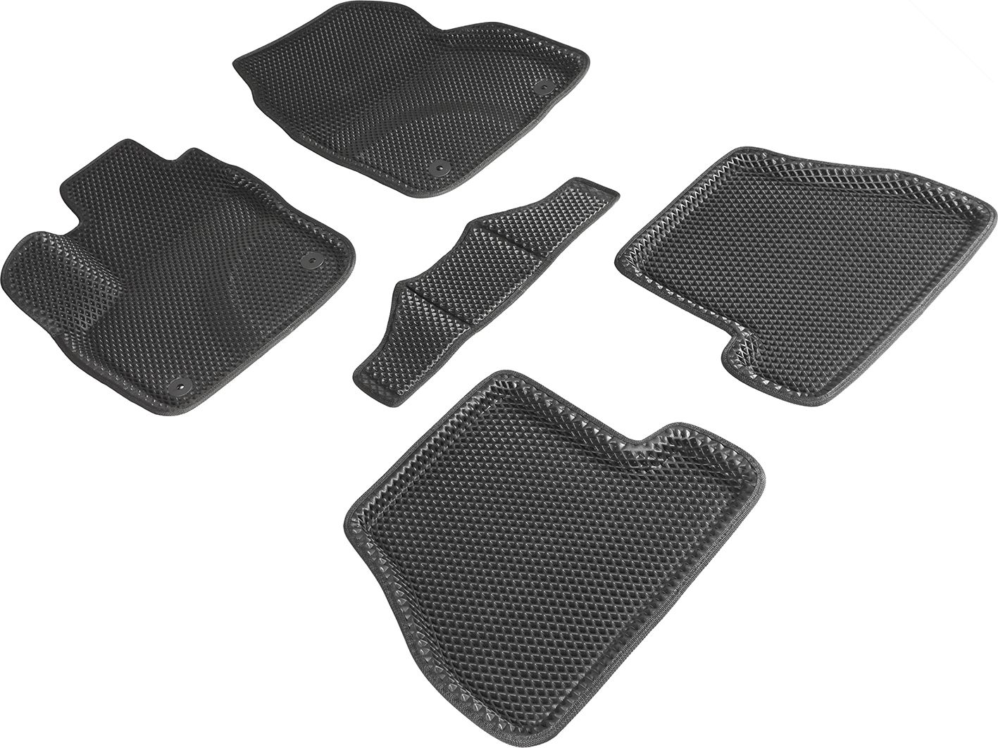 Коврики Seintex 3D EVA Ромб для салона Ford Focus III (МКПП) 2011-2015 ЧЕРНЫЕ. Артикул 95241