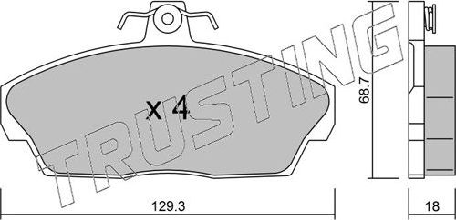Тормозные колодки Trusting передние для TATA Safari I 1999-2012. Артикул 177.1