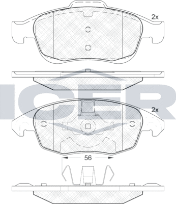 Тормозные колодки Icer. Артикул 181852