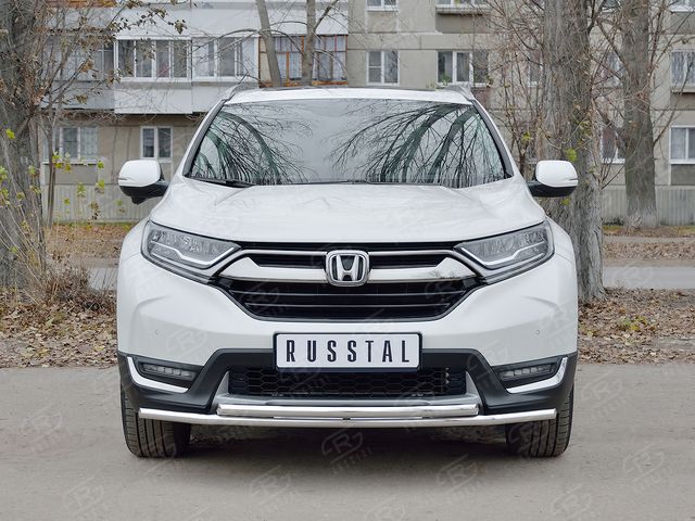Защита РусCталь переднего бампера d42 секции-d42 дуга для Honda CR-V V до рестайлинга 2016-2020. Артикул HCRZ-002823