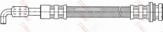 Тормозной шланг TRW задний правый/левый внешний для Opel Frontera B 1998-2004. Артикул PHD424