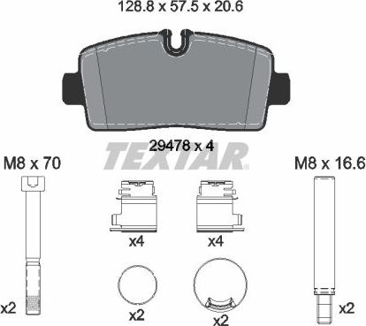 Тормозные колодки Textar Q+. Артикул 2947801